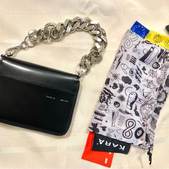 KARA small should bag / wrist clutch, black - Picture 2 of 7